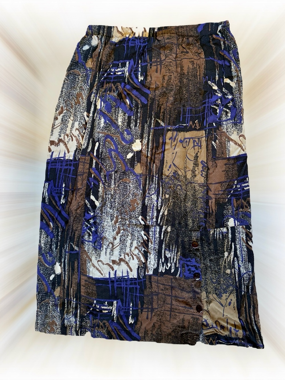 Savannah Abstract Splatter Midi Skirt